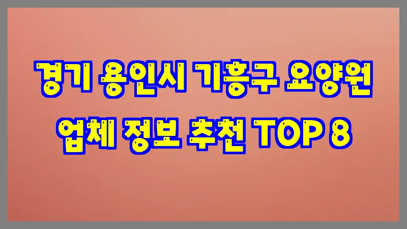 경기 용인시 기흥구 요양원
