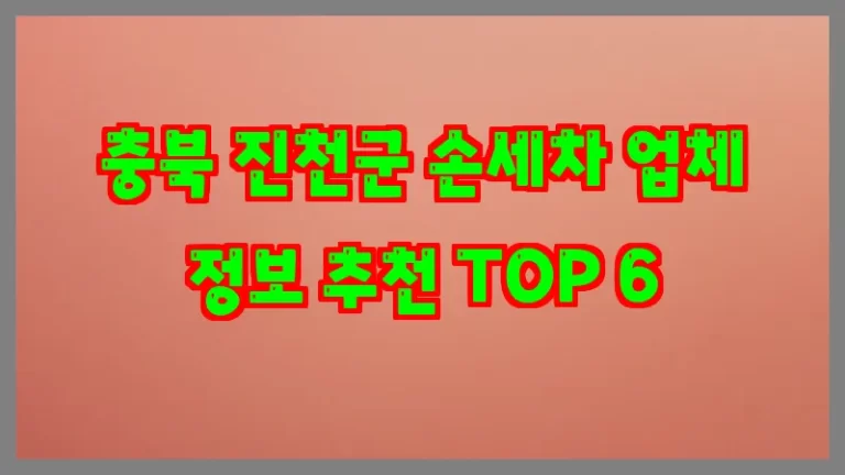 충북 진천군 손세차 업체 정보 추천 TOP 6