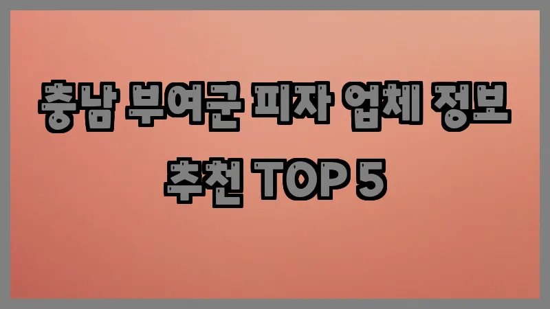 충남 부여군 피자