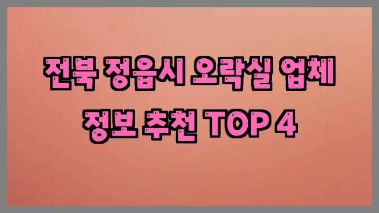 전북 정읍시 오락실 업체 정보 추천 TOP 4