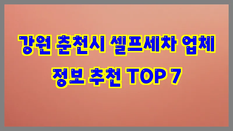 강원 춘천시 셀프세차