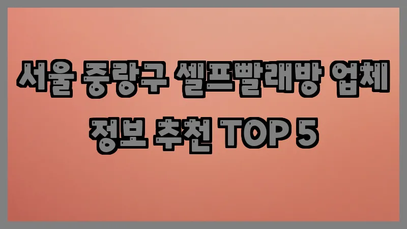 서울 중랑구 셀프빨래방