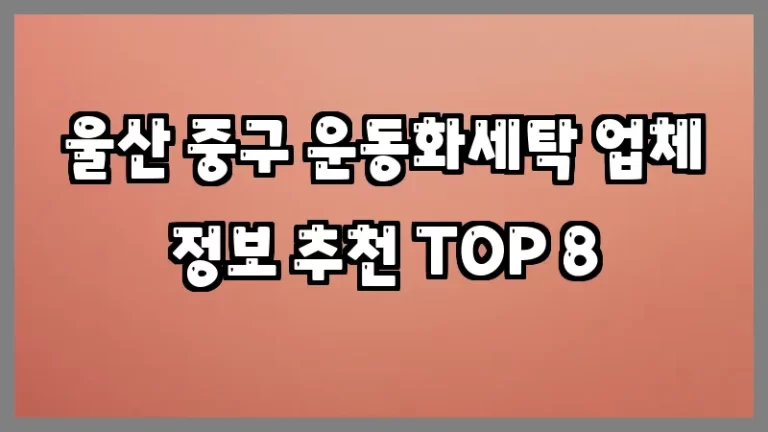 울산 중구 운동화세탁 업체 정보 추천 TOP 8