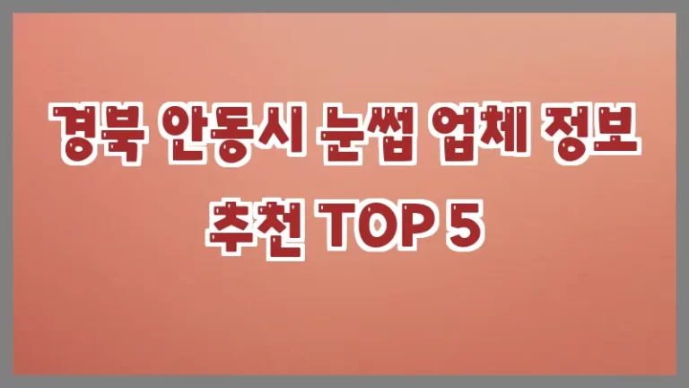 경북 안동시 눈썹 업체 정보 추천 TOP 5