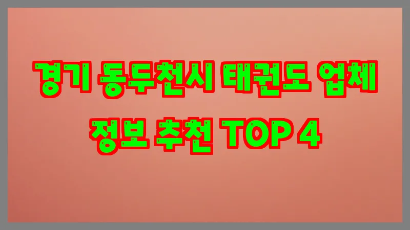 경기 동두천시 태권도