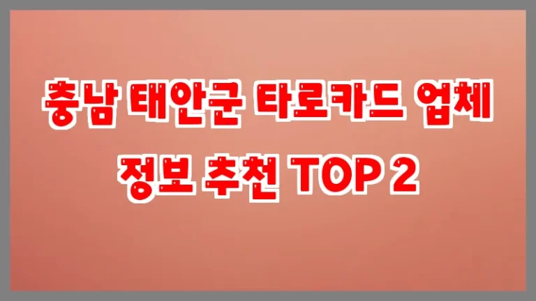 충남 태안군 타로카드 업체 정보 추천 TOP 2