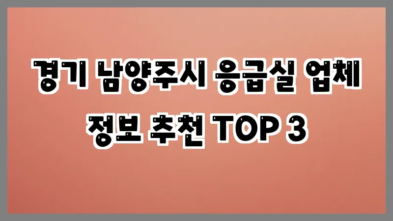경기 남양주시 응급실
