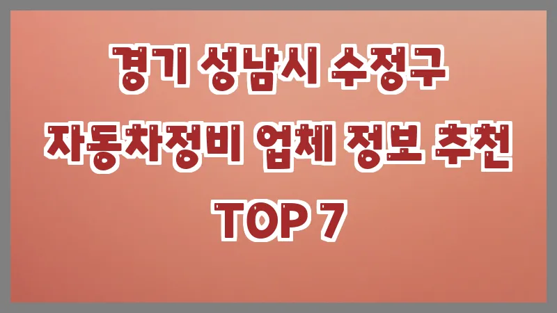 경기 성남시 수정구 자동차정비