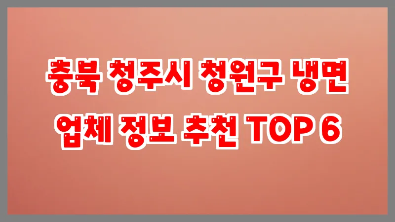 충북 청주시 청원구 냉면 업체 정보 추천 TOP 6