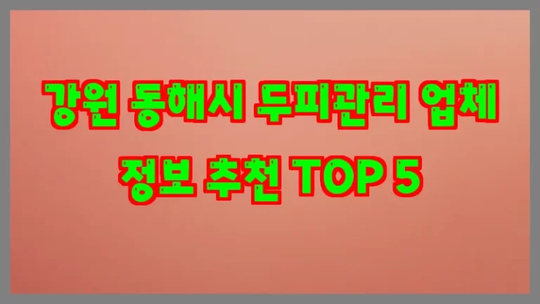 강원 동해시 두피관리 업체 정보 추천 TOP 5