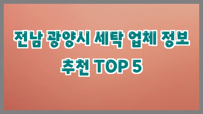 전남 광양시 세탁
