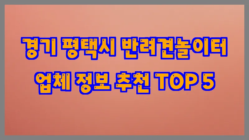 경기 평택시 반려견놀이터