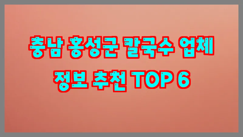 충남 홍성군 칼국수