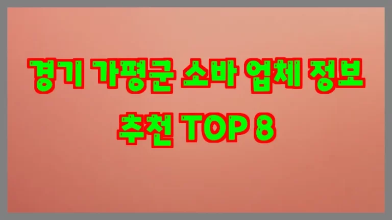 경기 가평군 소바 업체 정보 추천 TOP 8