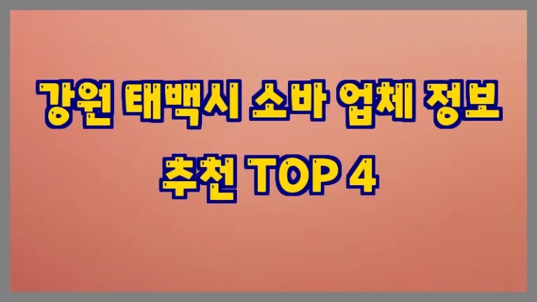 강원 태백시 소바 업체 정보 추천 TOP 4
