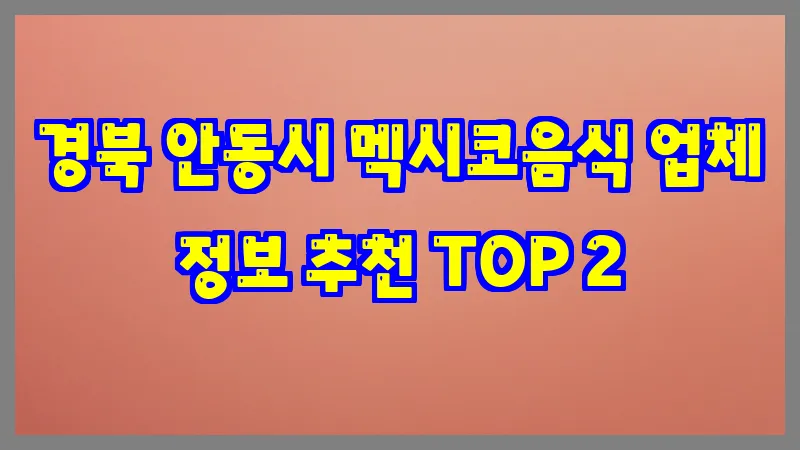 경북 안동시 멕시코음식