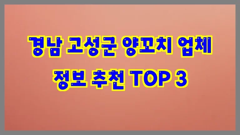 경남 고성군 양꼬치 업체 정보 추천 TOP 3