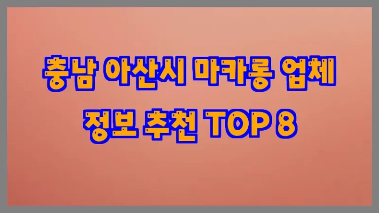 충남 아산시 마카롱 업체 정보 추천 TOP 8