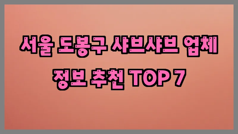 서울 도봉구 샤브샤브