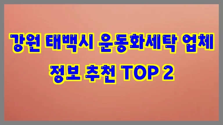 강원 태백시 운동화세탁 업체 정보 추천 TOP 2