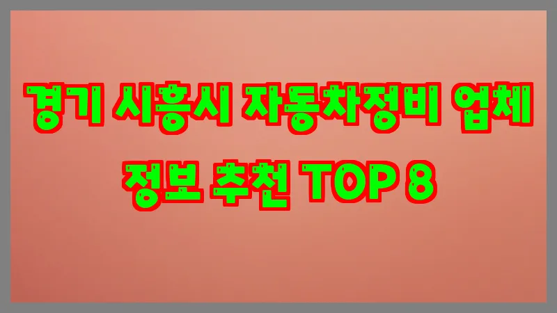 경기 시흥시 자동차정비