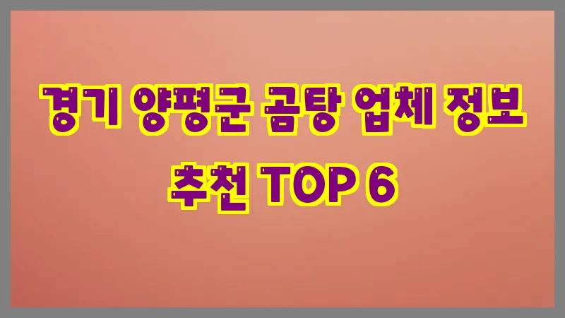 경기 양평군 곰탕