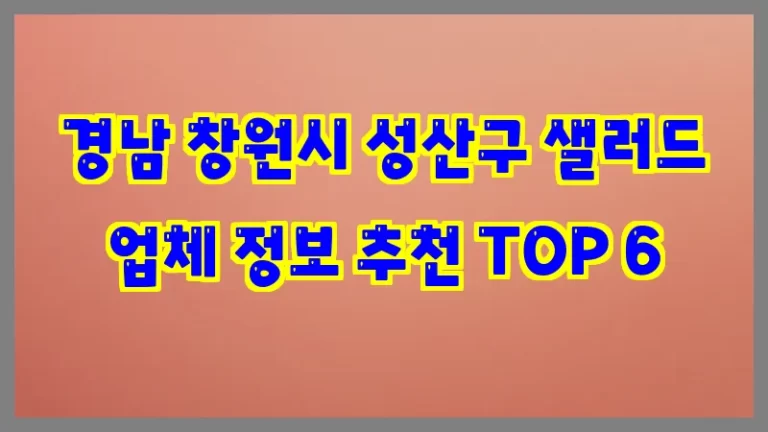 경남 창원시 성산구 샐러드 업체 정보 추천 TOP 6