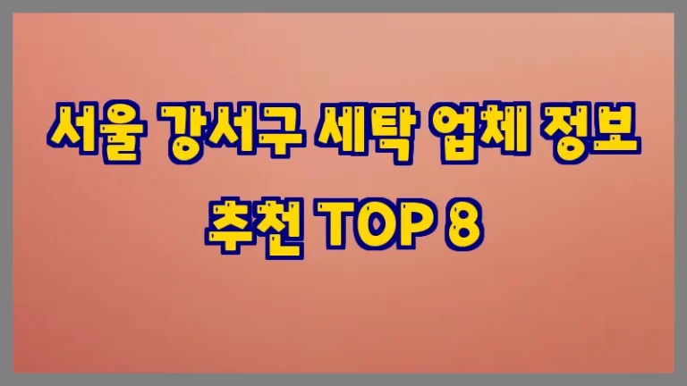 서울 강서구 세탁 업체 정보 추천 TOP 8
