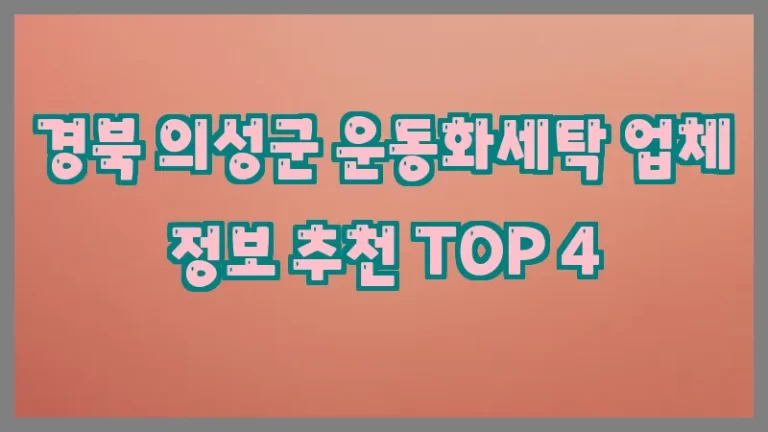 경북 의성군 운동화세탁 업체 정보 추천 TOP 4