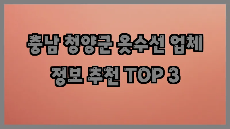 충남 청양군 옷수선 업체 정보 추천 TOP 3