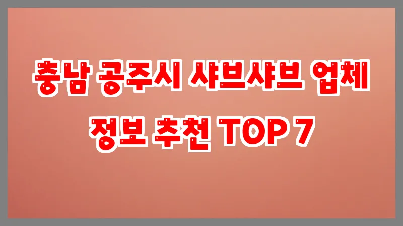 충남 공주시 샤브샤브