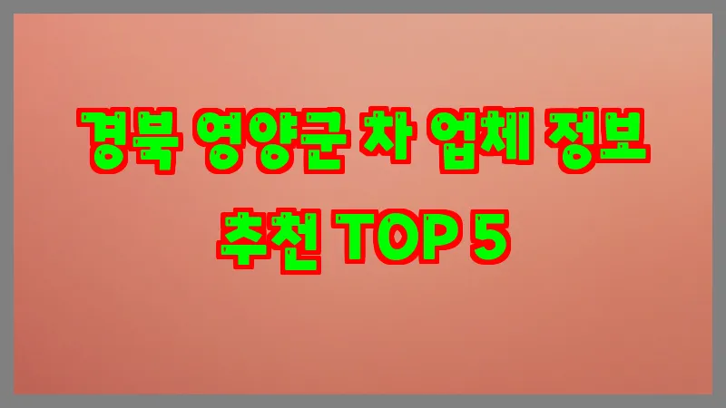경북 영양군 차
