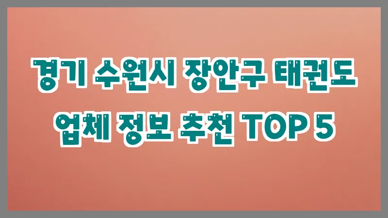 경기 수원시 장안구 태권도