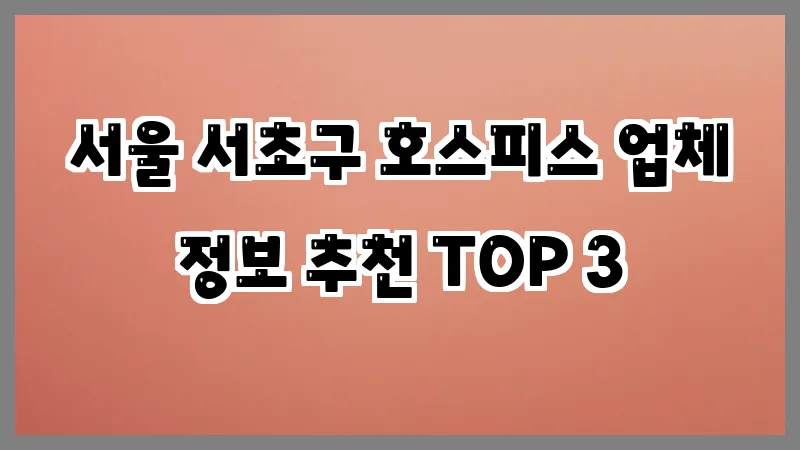 서울 서초구 호스피스