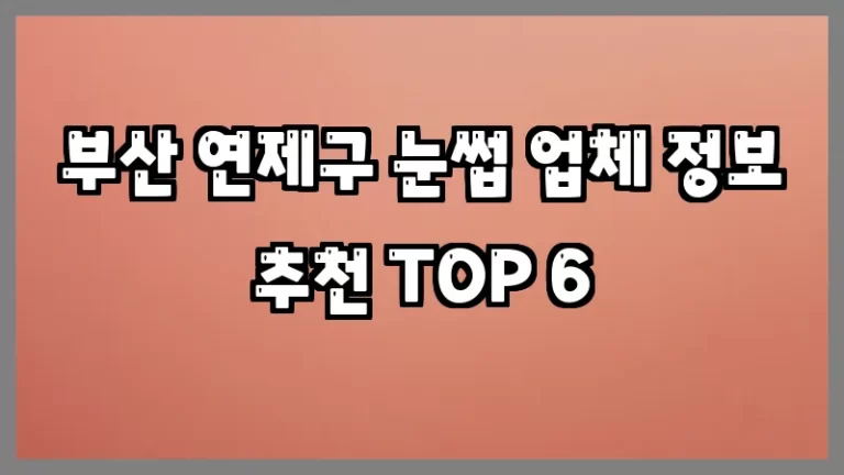 부산 연제구 눈썹 업체 정보 추천 TOP 6