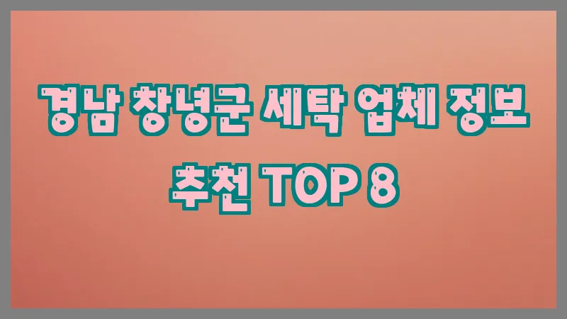 경남 창녕군 세탁