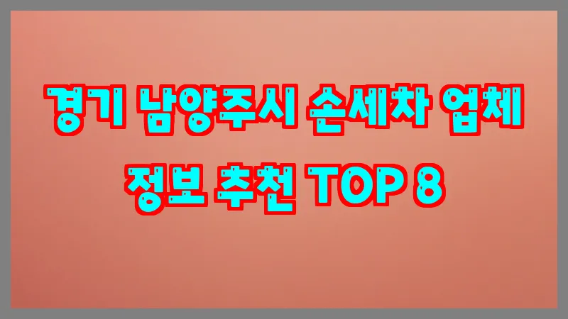 경기 남양주시 손세차