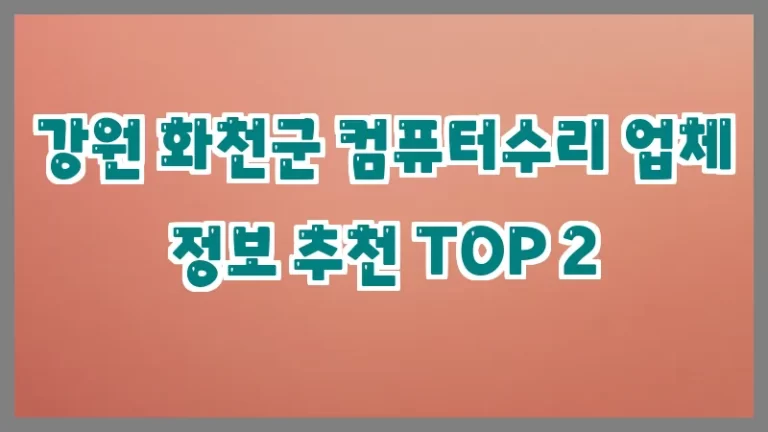 강원 화천군 컴퓨터수리 업체 정보 추천 TOP 2