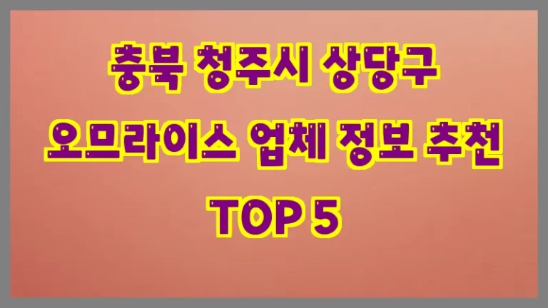 충북 청주시 상당구 오므라이스 업체 정보 추천 TOP 5