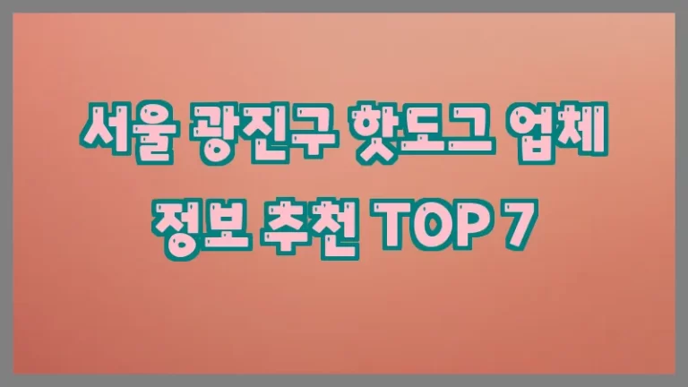 서울 광진구 핫도그 업체 정보 추천 TOP 7