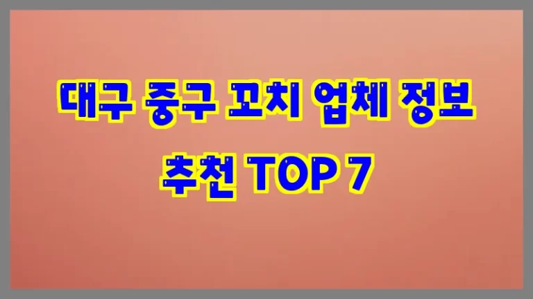 대구 중구 꼬치 업체 정보 추천 TOP 7