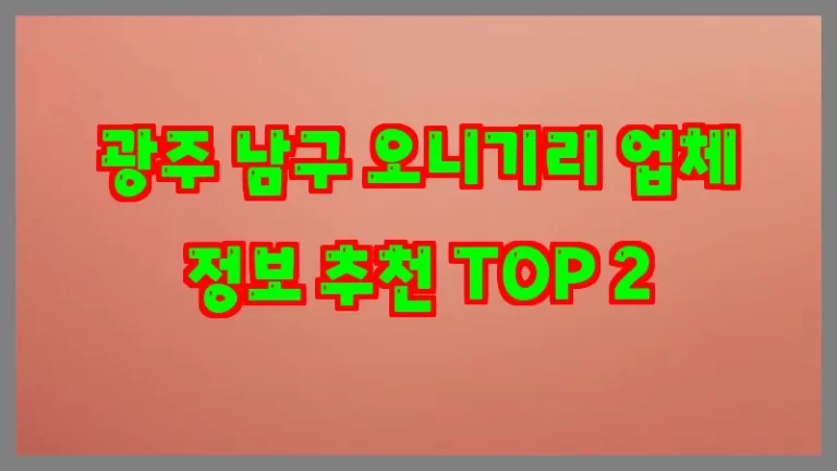 광주 남구 오니기리 업체 정보 추천 TOP 2