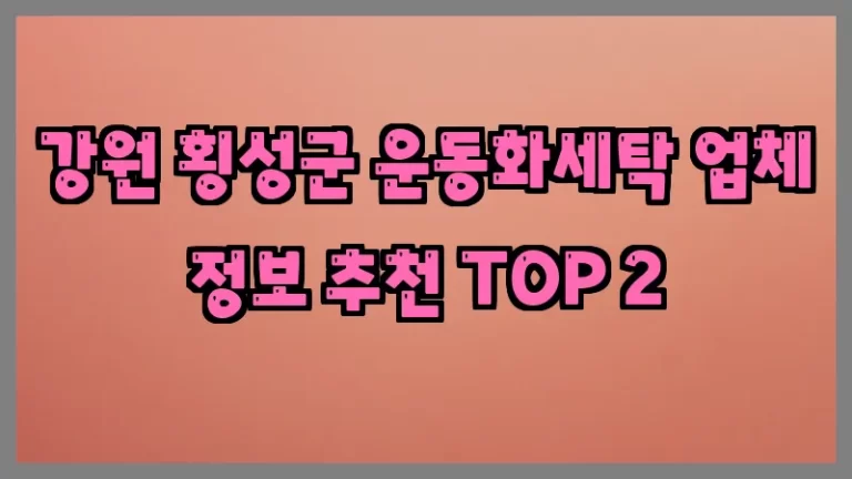 강원 횡성군 운동화세탁 업체 정보 추천 TOP 2