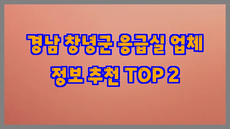 경남 창녕군 응급실 업체 정보 추천 TOP 2