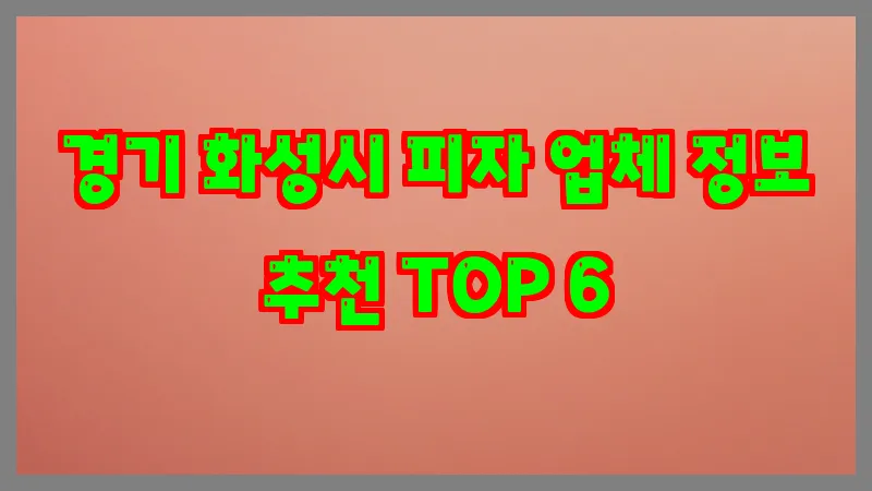 경기 화성시 피자