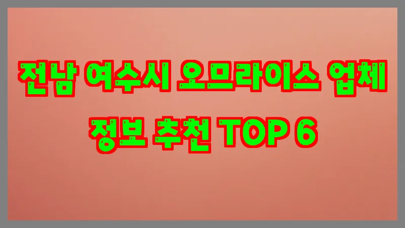 전남 여수시 오므라이스 업체 정보 추천 TOP 6