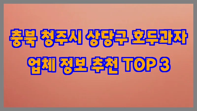 충북 청주시 상당구 호두과자