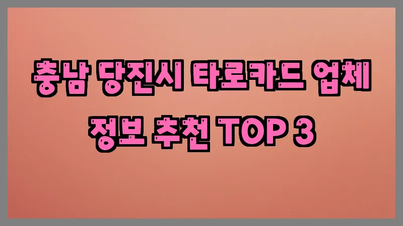 충남 당진시 타로카드