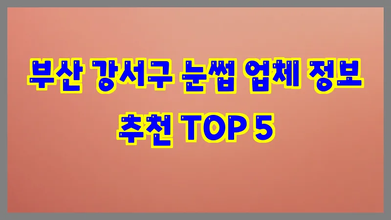 부산 강서구 눈썹 업체 정보 추천 TOP 5