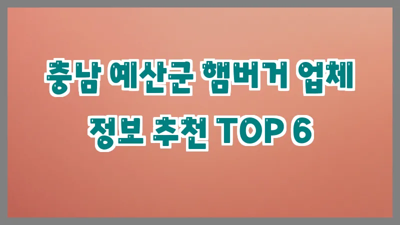 충남 예산군 햄버거